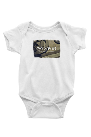 Against The Current Baskılı Unisex Beyaz Bebek Body - Zıbın
