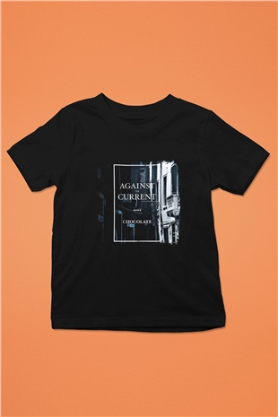 Against The Current Baskılı Unisex Siyah Çocuk Tişört