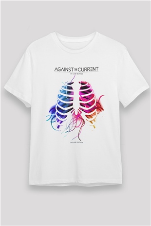 Against The Current Beyaz Unisex Tişört T-Shirt - TişörtFabrikası