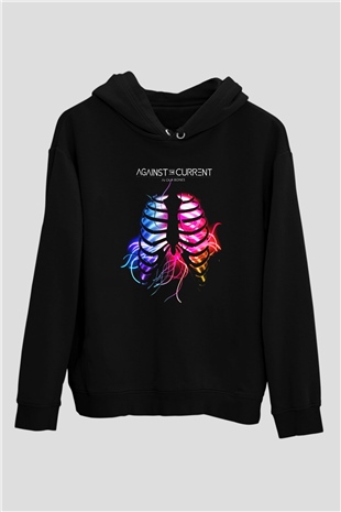 Against The Current Siyah Unisex Hoodie
