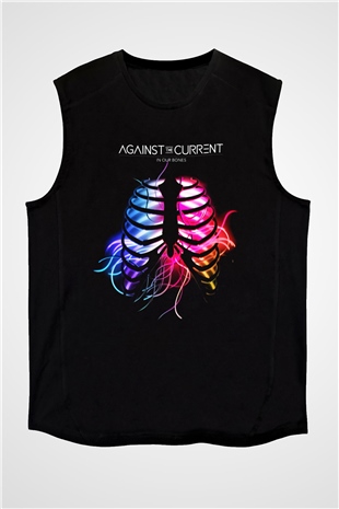 Against The Current Siyah Unisex Kolsuz Tişört