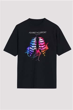 Against The Current Siyah Unisex Oversize Tişört T-Shirt
