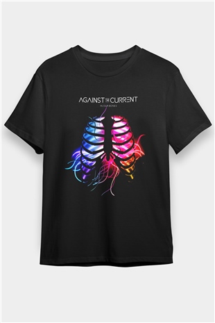 Against The Current Siyah Unisex Tişört T-Shirt - TişörtFabrikası