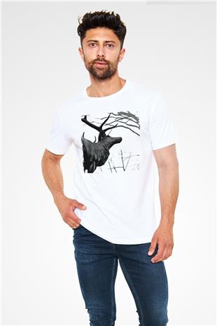 Agalloch Baskılı Unisex Beyaz Tişört - Tshirt