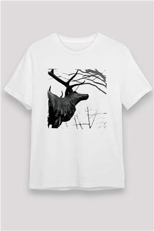 Agalloch Baskılı Unisex Beyaz Tişört - Tshirt