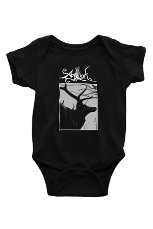 Agalloch Baskılı Unisex Siyah Bebek Body - Zıbın