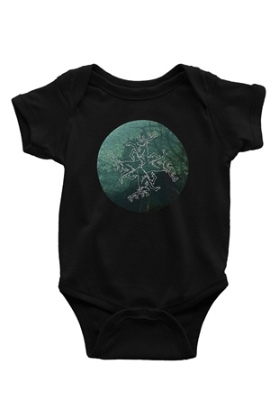 Agalloch Baskılı Unisex Siyah Bebek Body - Zıbın