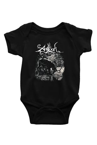 Agalloch Baskılı Unisex Siyah Bebek Body - Zıbın