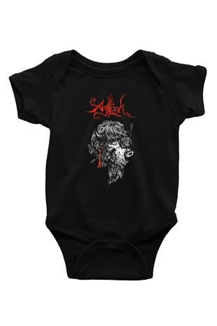 Agalloch Baskılı Unisex Siyah Bebek Body - Zıbın