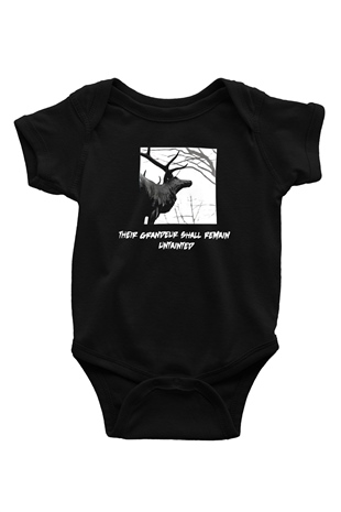 Agalloch Baskılı Unisex Siyah Bebek Body - Zıbın