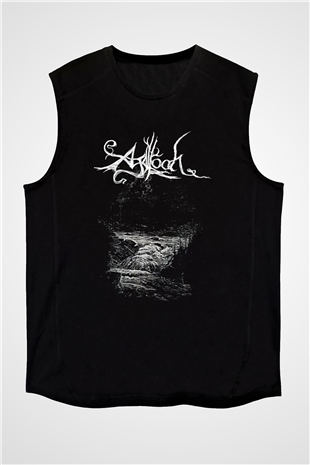 Agalloch Baskılı Unisex Siyah Kolsuz Tişört - Tshirt