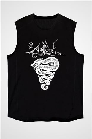 Agalloch Baskılı Unisex Siyah Kolsuz Tişört - Tshirt