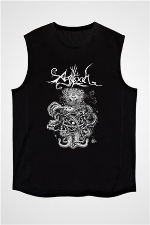 Agalloch Baskılı Unisex Siyah Kolsuz Tişört - Tshirt