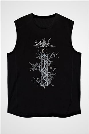Agalloch Baskılı Unisex Siyah Kolsuz Tişört - Tshirt