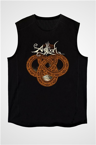 Agalloch Baskılı Unisex Siyah Kolsuz Tişört - Tshirt