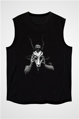 Agalloch Baskılı Unisex Siyah Kolsuz Tişört - Tshirt
