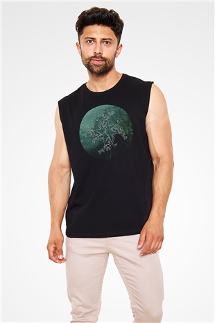 Agalloch Baskılı Unisex Siyah Kolsuz Tişört - Tshirt