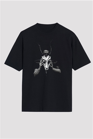 Agalloch Baskılı Unisex Siyah Oversize Tişört - Tshirt