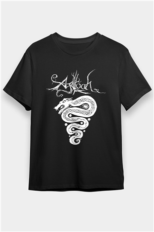 Agalloch Baskılı Unisex Siyah Tişört - Tshirt
