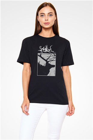 Agalloch Baskılı Unisex Siyah Tişört - Tshirt