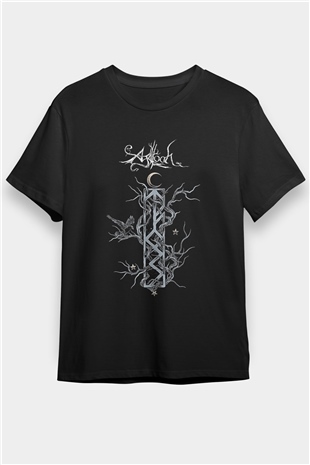 Agalloch Baskılı Unisex Siyah Tişört - Tshirt