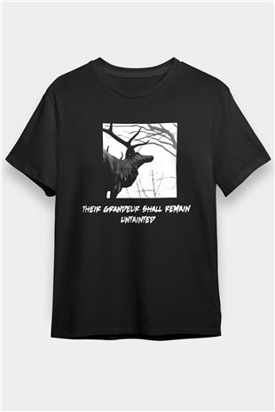 Agalloch Baskılı Unisex Siyah Tişört - Tshirt