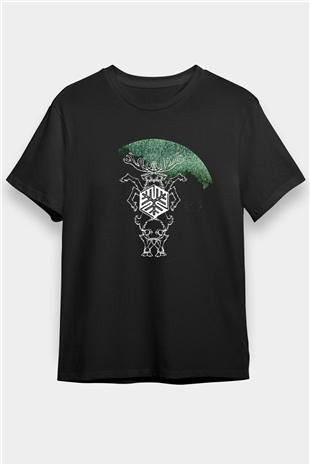 Agalloch Baskılı Unisex Siyah Tişört - Tshirt
