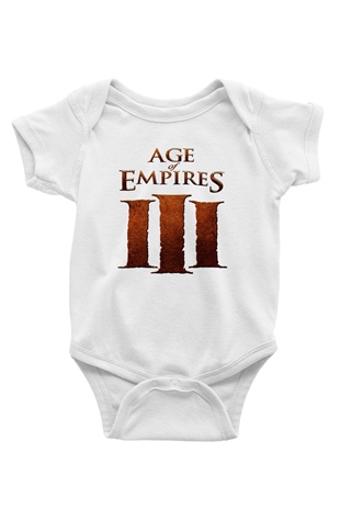 Age Of Empires Baskılı Beyaz Unisex Bebek Body - Zıbın