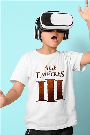Age Of Empires Baskılı Beyaz Unisex Çocuk Tişört