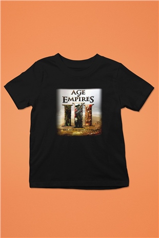 Age Of Empires Baskılı Siyah Unisex Çocuk Tişört