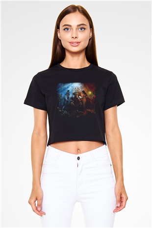 Age Of Empires Siyah Crop Top Tişört