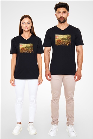 Age Of Empires Siyah Unisex V Yaka Tişört T-Shirt