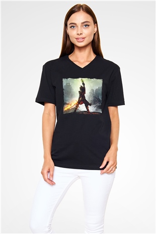 Age Of Empires Siyah Unisex V Yaka Tişört