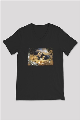 Age Of Empires Siyah Unisex V Yaka Tişört T-Shirt