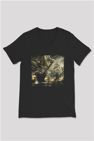 Age Of Empires Siyah Unisex V Yaka Tişört