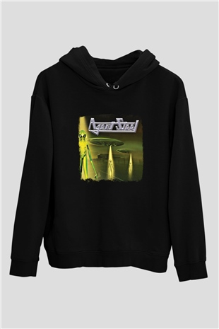 Agent Steel Baskılı Unisex Siyah Hoodie