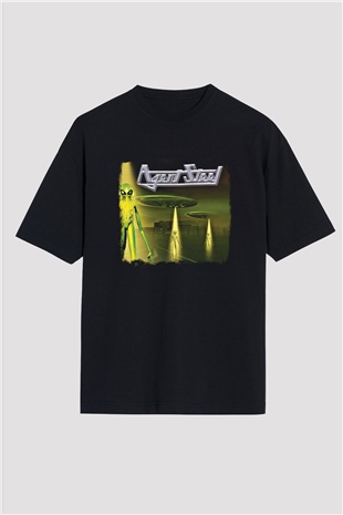 Agent Steel Baskılı Unisex Siyah Oversize Tişört