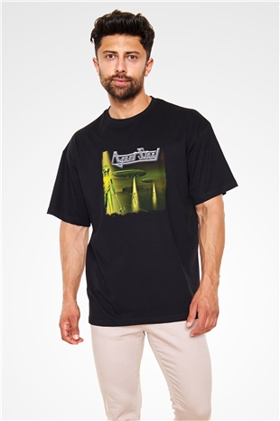 Agent Steel Baskılı Unisex Siyah Oversize Tişört
