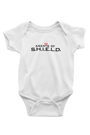Agents of S.H.I.E.L.D. Baskılı Beyaz Unisex Bebek Body - Zıbın
