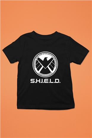 Agents of S.H.I.E.L.D. Baskılı Siyah Unisex Çocuk Tişört