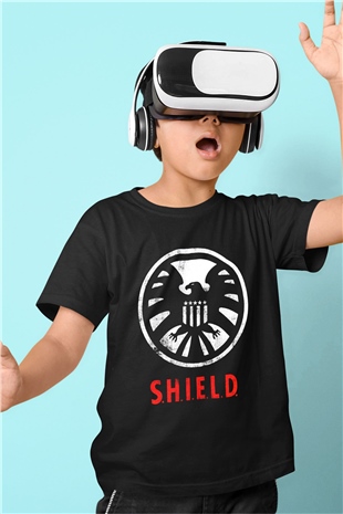 Agents of S.H.I.E.L.D. Baskılı Siyah Unisex Çocuk Tişört