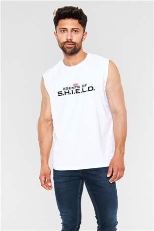 Agents of S.H.I.E.L.D. Beyaz Unisex Kolsuz Tişört