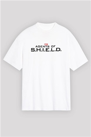Agents of S.H.I.E.L.D. Beyaz Unisex Oversize Tişört T-Shirt