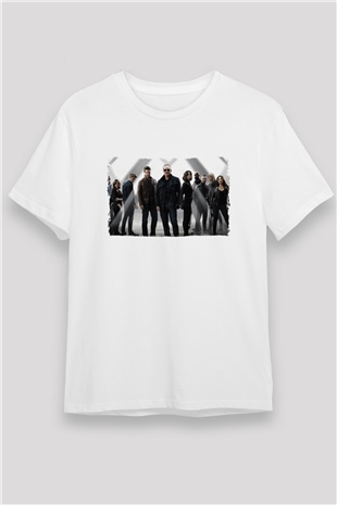 Agents of S.H.I.E.L.D. Beyaz Unisex Tişört T-Shirt