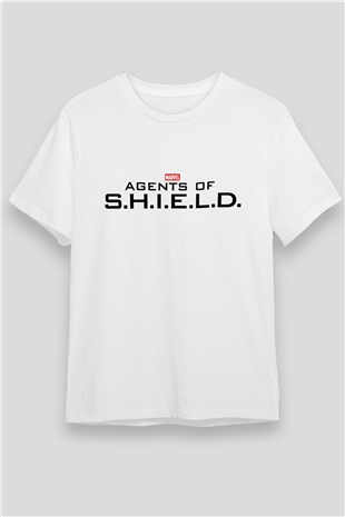 Agents of S.H.I.E.L.D. Beyaz Unisex Tişört T-Shirt