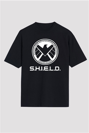 Agents of S.H.I.E.L.D. Siyah Unisex Oversize Tişört T-Shirt