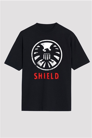 Agents of S.H.I.E.L.D. Siyah Unisex Oversize Tişört T-Shirt