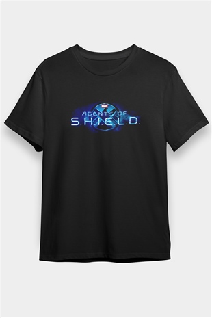 Agents of S.H.I.E.L.D. Siyah Unisex Tişört T-Shirt