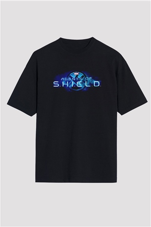 Agents of S.H.I.E.L.D. Siyah Oversize Tişört Oversize T-shirt