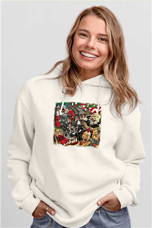 Agnostic Front Baskılı Unisex Beyaz Hoodie